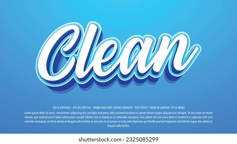 Editable text effect clean style