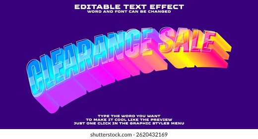 Editable text effect clearance sale style