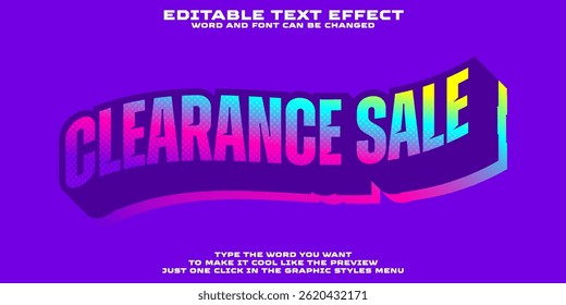 Estilo de venta de liquidación de efecto de texto editable