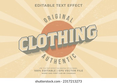 Etiqueta de ropa de efecto de texto editable 3d vintage premium vectorial