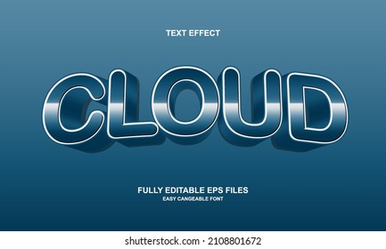 Editable text effect cloud title style