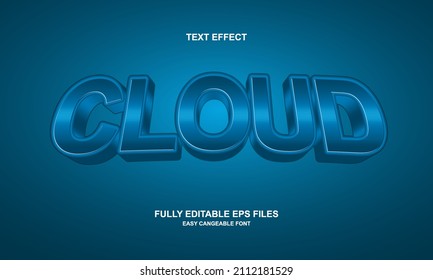 Editable text effect cloude title style