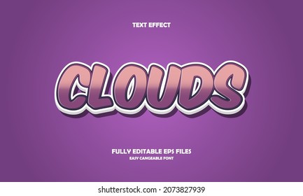 Editable text effect clouds title style