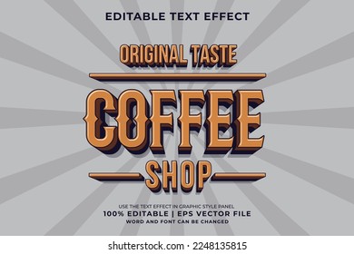 Editable text effect - Coffee Shop Vintage template style premium vector