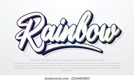 Editable text effect with colorful style