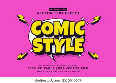 Efeito de texto editável Comic Style 3d Cartoon template style vetor premium