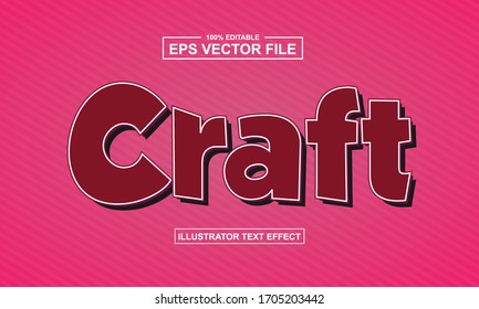 Editable Text Effect Craft Style