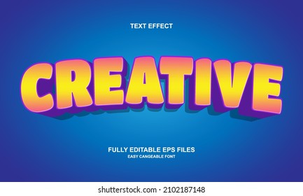 Editable text effect creative title style