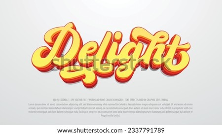 Editable text effect delight with 3d style use for logo and business brand