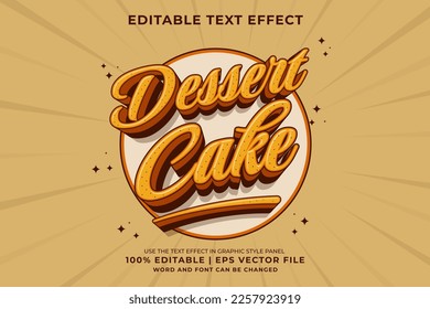 Editable text effect - Dessert Cake 3d Cartoon Cute template style premium vector