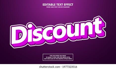 Editable text effect discount styles