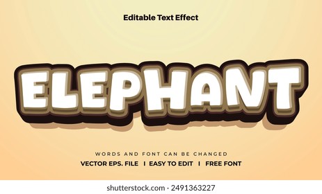 Editable text effect - Elephant word theme.