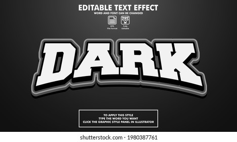 Editable text effect esport dark style 