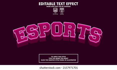 Editable text effect esports style