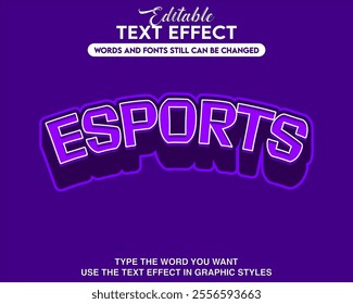 Editable text effect esports style