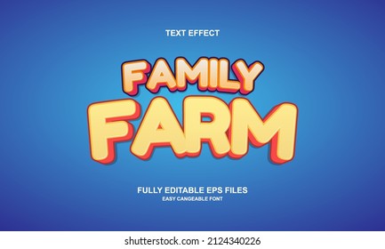 editable text effect family farm