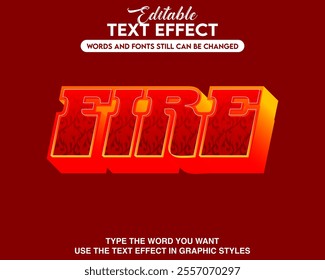 Editable text effect fire style theme