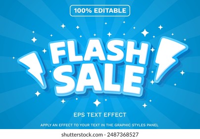 Editable text effect. Flash sale template. Retro style. Vector illustration