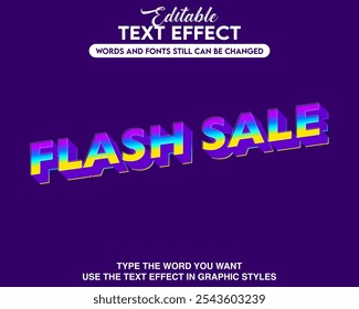 Editable text effect flash sale style