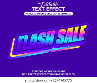 Editable text effect flash sale style