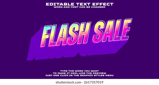 Editable text effect flash sale promo styles
