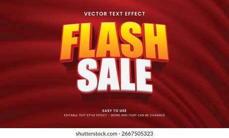 Editierbarer Texteffekt Flash-Verkauf 3D-Stil Premium Vektor 