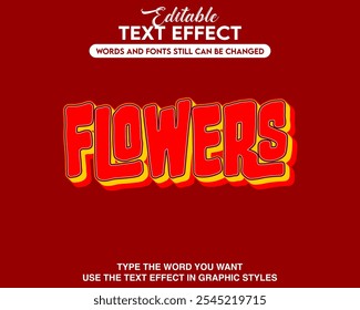 Editable text effect flowers style