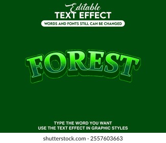 Editable text effect forest theme