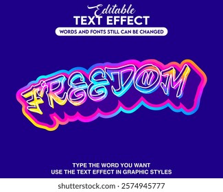 Editable text effect freedom style