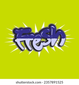 Editable text effect fresh title style.vector