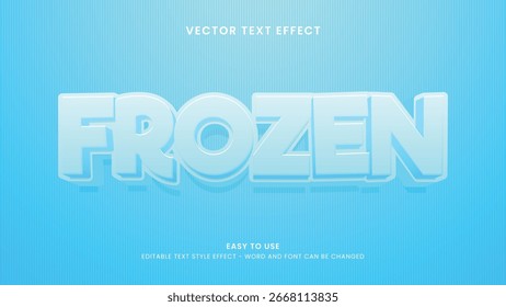 Efeito de texto editável congelado estilo 3d vetor premium 