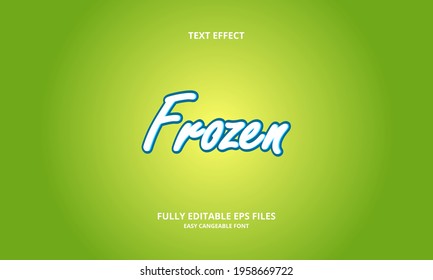 Editable text effect frozen title style