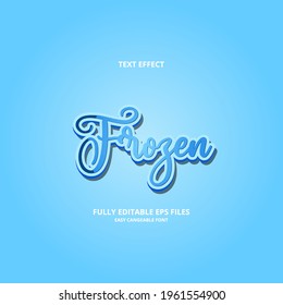 Editable text effect frozen title style