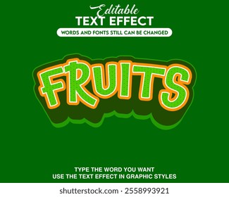Editable text effect fruits style