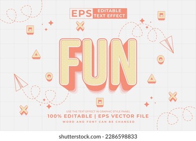 Editable text effect - Fun 3d Cartoon template style premium vector