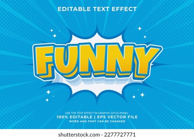 Editable text effect Funny 3d cartoon template style premium vector