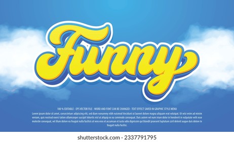 Editable text effect funny with 3d style use for logo and business brand