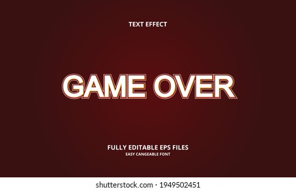 Editable text effect game over title style
