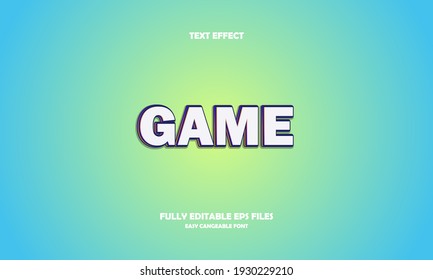 Editable text effect game title style	