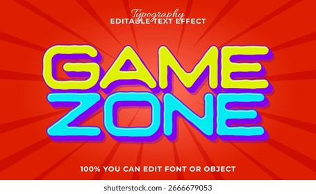 Editable Text Effect Game Zone Typography
