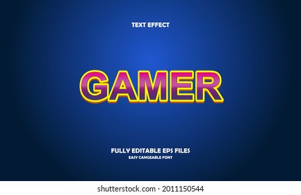 Editable text effect gamer title style