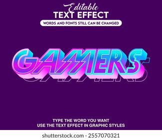 Editable text effect gamers style theme