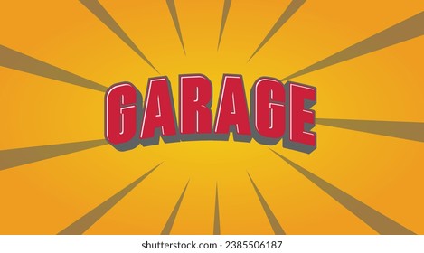 Editable text effect Garage 3d Creative text effect.