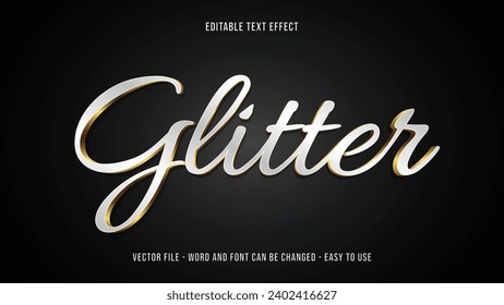 Editable text effect glitter theme