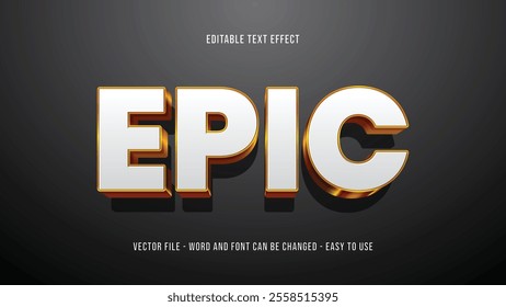 Editable text effect gold theme, expensive text style effect template