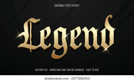 Editable text effect golden theme