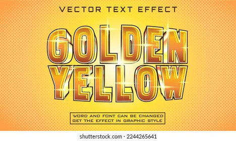 Efecto de texto editable Plantilla amarilla dorada