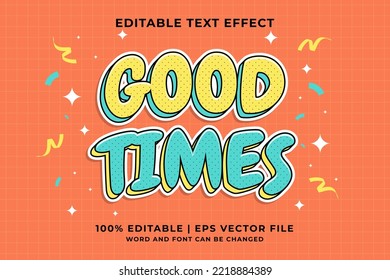 Editable text effect - Good Time Cartoon template style premium vector
