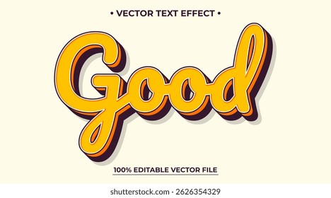 Editable text effect Good Vintage 3d Retro style premium vector