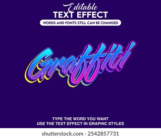 Editable text effect graffiti style